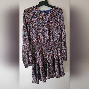 kidpik Floral Casual Dress - Black and Pink